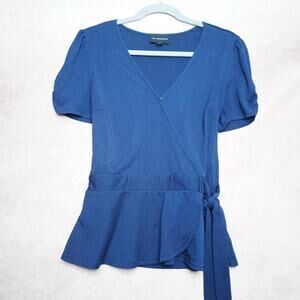 The Workshop Coquette Peplum Wrap Top M